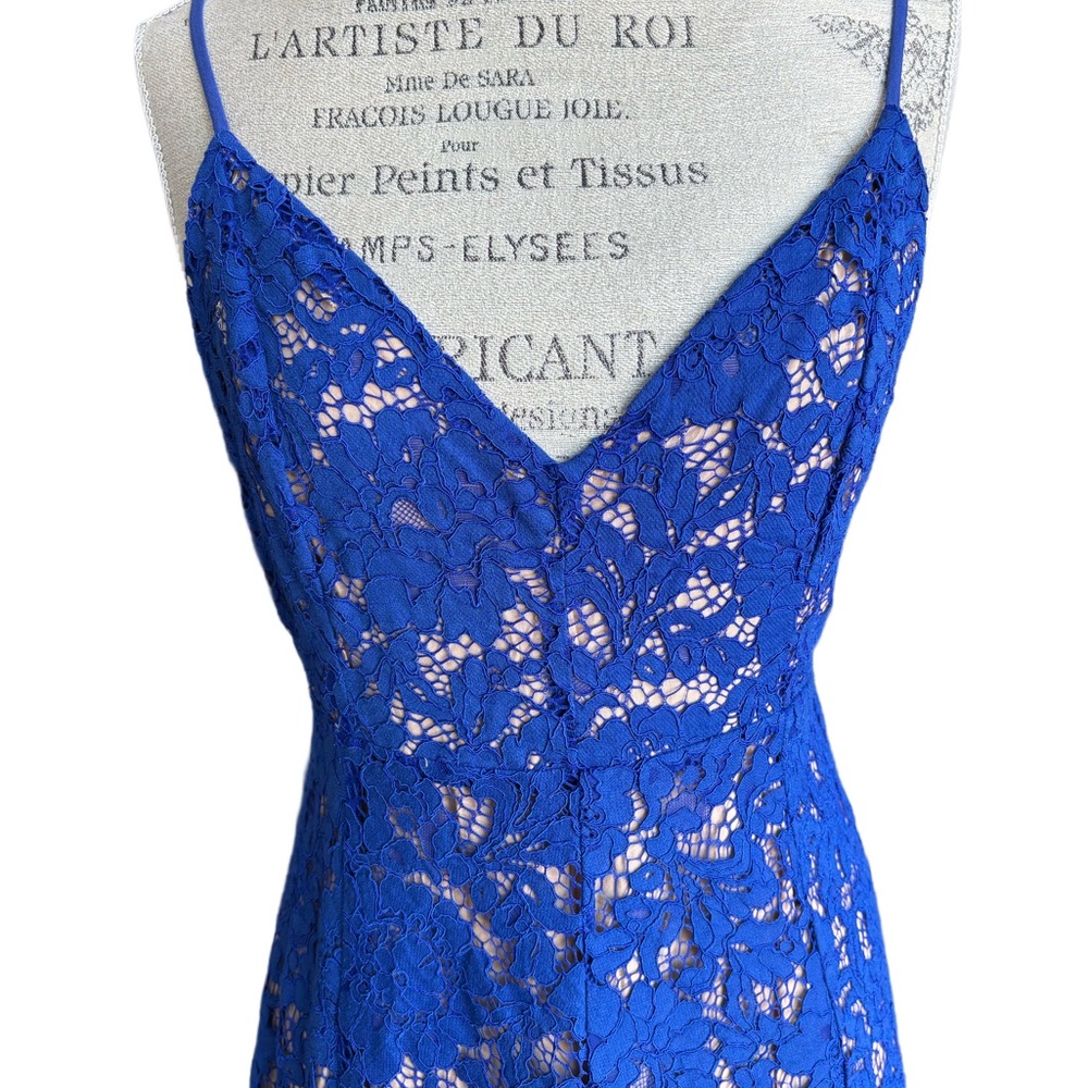 NWT Lulus One Wish Royal Blue Lace Midi Dress Medium - Picture 3 of 9